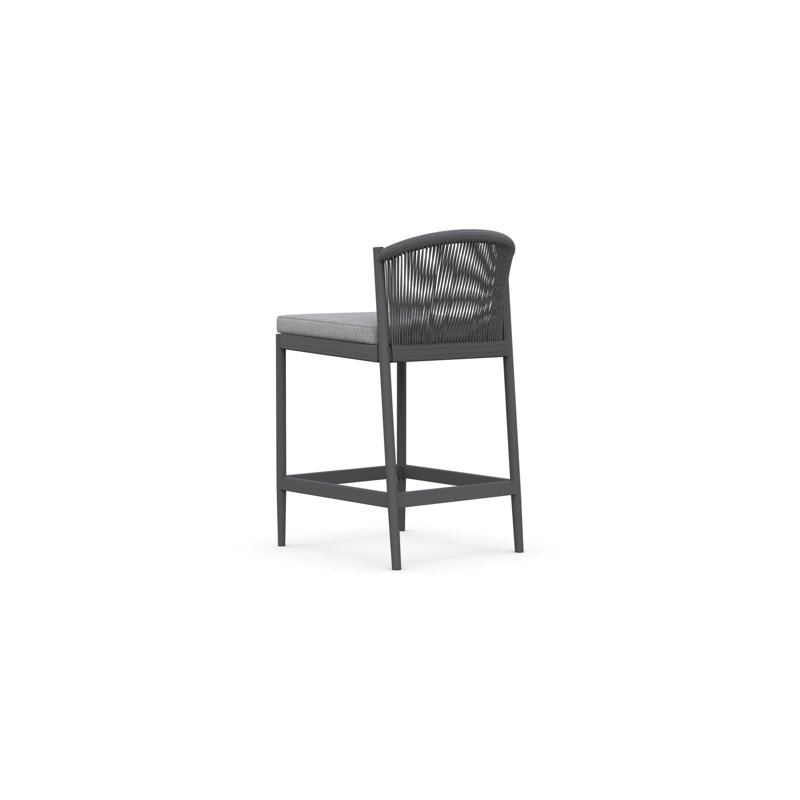 Catalina Patio Bar Stool with Cushion, 32.48" H, Charcoal