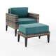 Spring Patio Chair with Cushions and Ottoman
