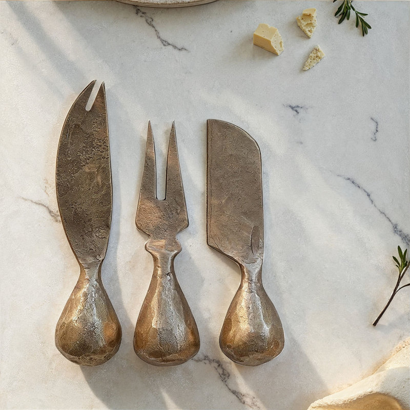 Ensemble de couteaux à fromage en métal forgés à la main