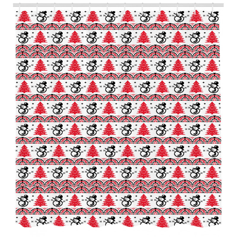 Shower Curtain with Hooks Included, 70" H x 69" W