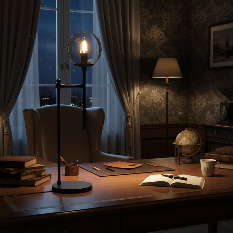 Lampe de table 26 po Modern Novelty, Clair, Noir