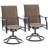 6-Person Outdoor Dining Set with 6 Padded Swivel Sling Chairs and 47" Round Steel Dining Table-132774339