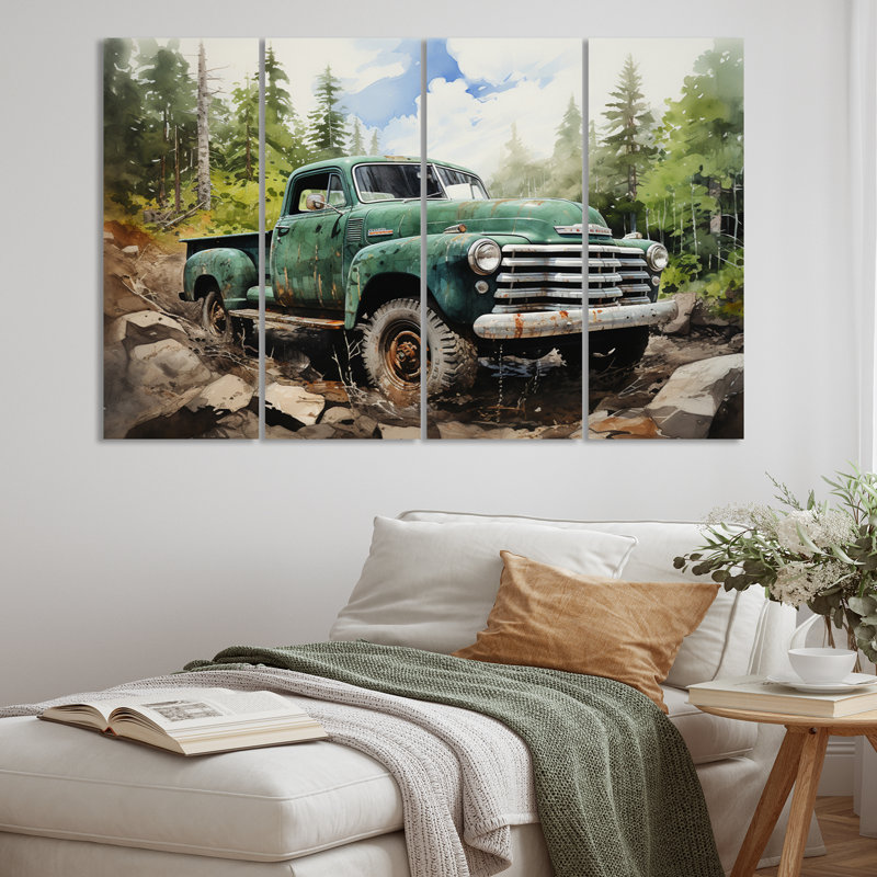 Pickup Truck Offroad Adventures I - 4 pièces sur toile tendue