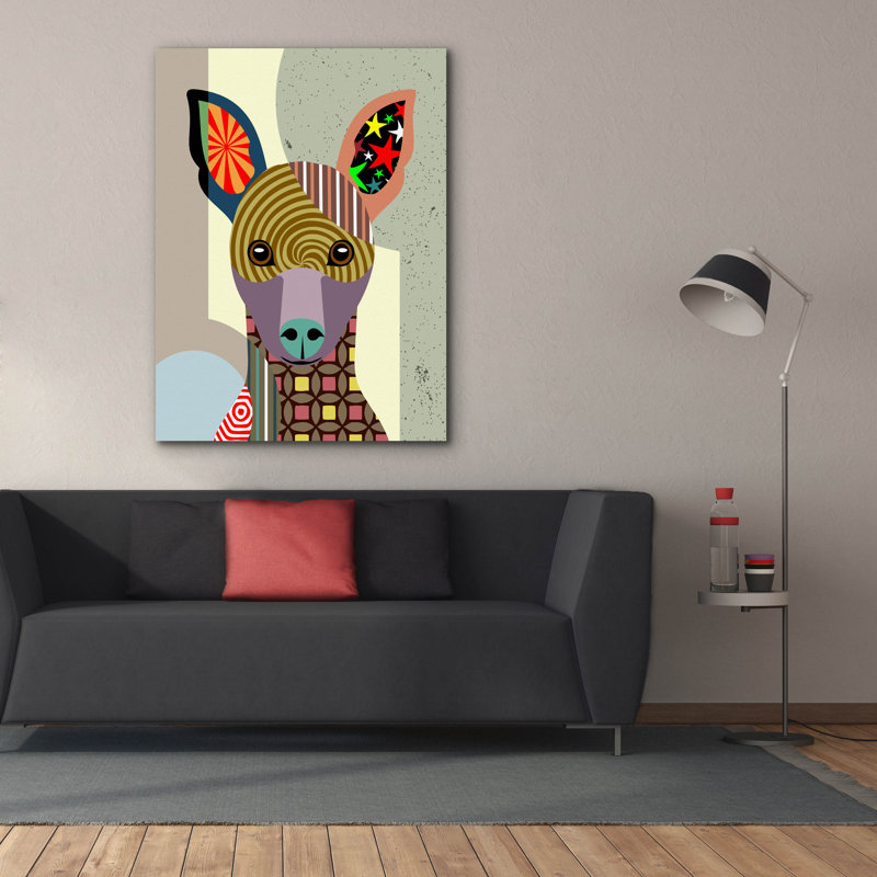 «Pinscher miniature» par Lanre Adefioyue, H 54 po x l 40 po x P 1,5 po