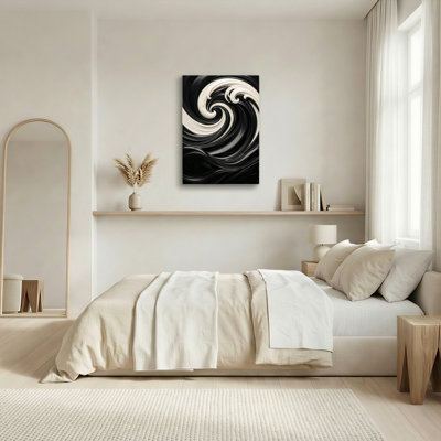 Art mural sur toile Gallery Wrap pour le salon, la chambre à coucher, le bureau ou le vestibule - Décoration murale décorative avec motif à vagues