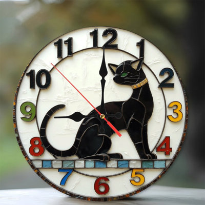 Black Cat Vintage Wall Clock Home Decor Item
