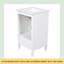 Meuble-lavabo de 20 po avec lavabo, armoire de salle de bain avec deux portes, butoir de porte magnétique et patins réglables, tiroir blanc