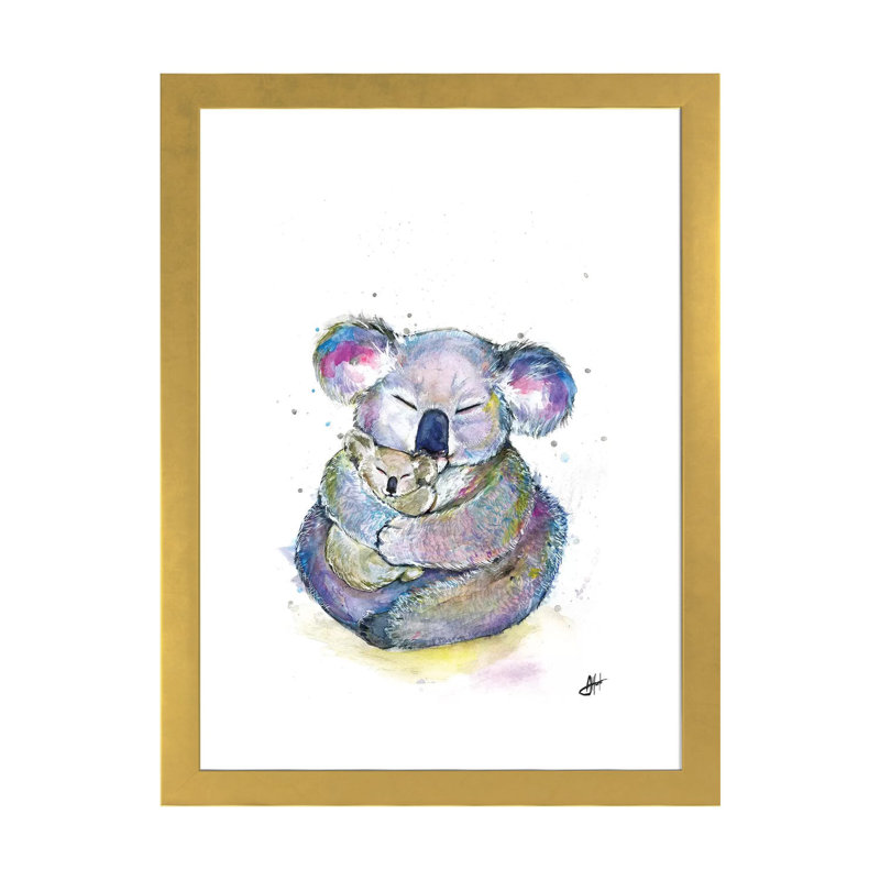 Décoration murale Kuddly Koalas, pour enfants, H 24 po x l 16 po x P 1 po, Papier encadré doré