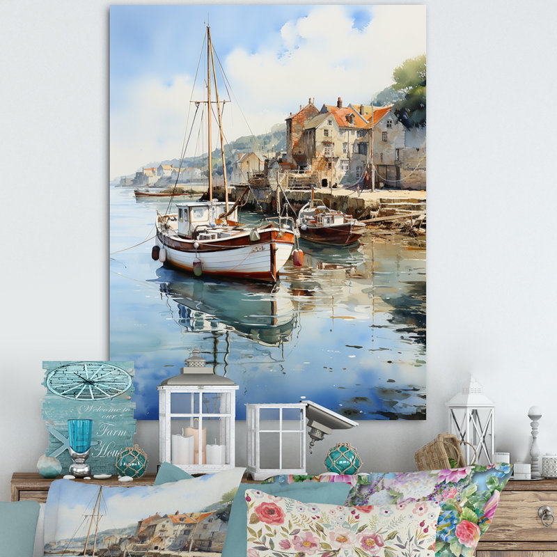 «England Calm Harborengland Landscape», reproduction sur toile, H 20 po x l 12 po x P 1 po, Toile tendue