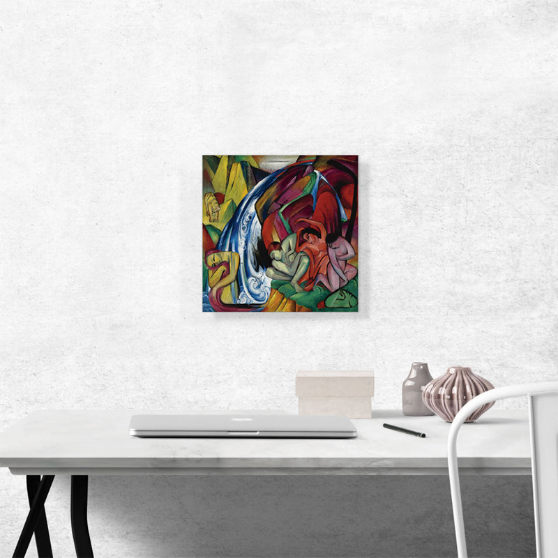 «The Waterfall 1912» par Franz Marc, reproduction d'art sur toile tendue, H 12 po x l 12 po x P 0,75 po