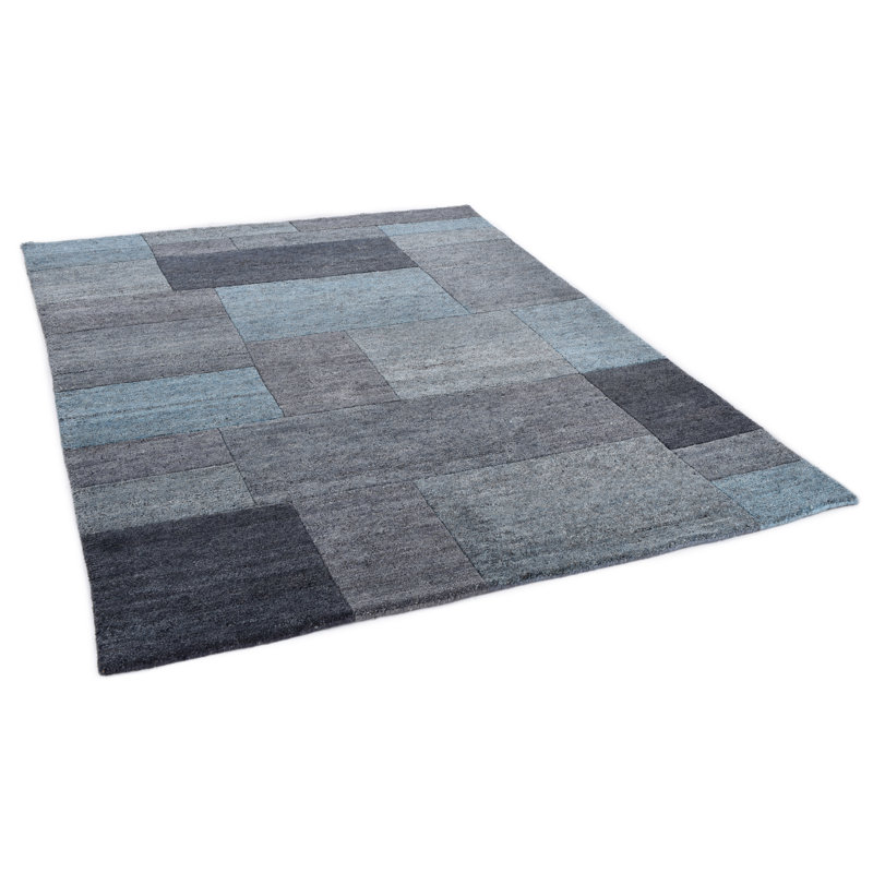 Dalas Hand Knotted Wool Blau/Anthrazit Indoor Rug, Rectangle 250 x 300cm