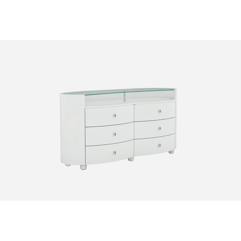 Commode double 6 tiroirs Defeo, Blanc
