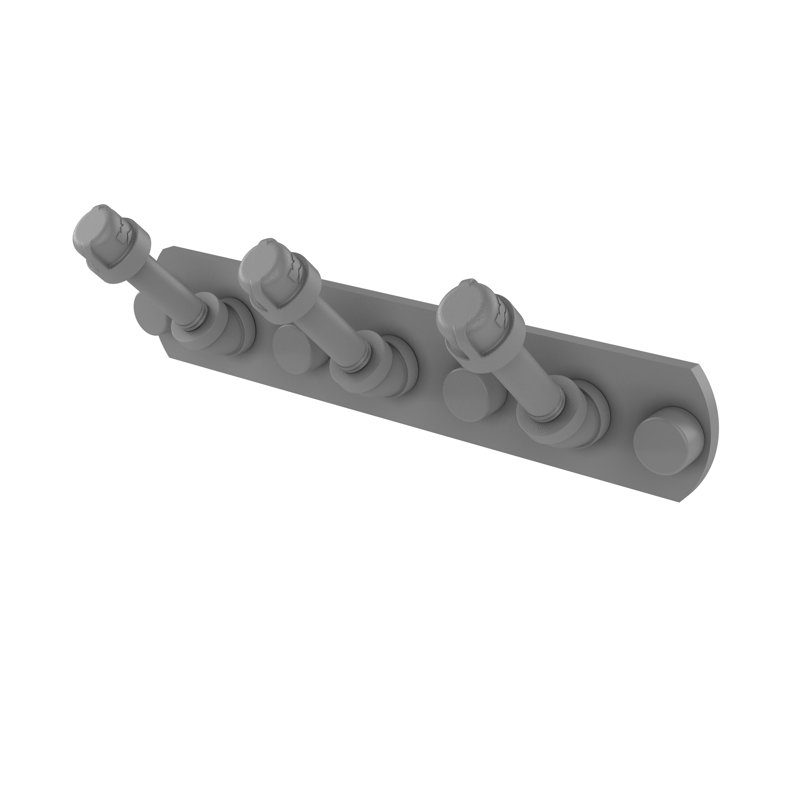 Bayer 3 Position Wall Mounted Hook Rack, Matte Gray