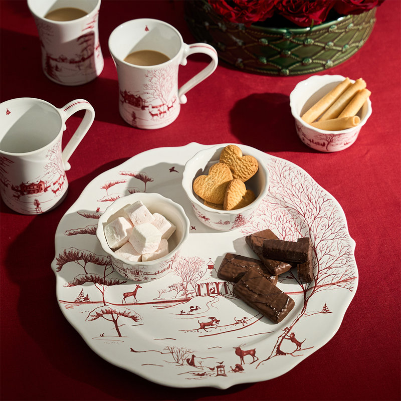 Country Estate Winter Frolic Ramekin, Ruby