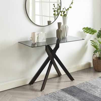 45.3'' Glass Top Console Table
