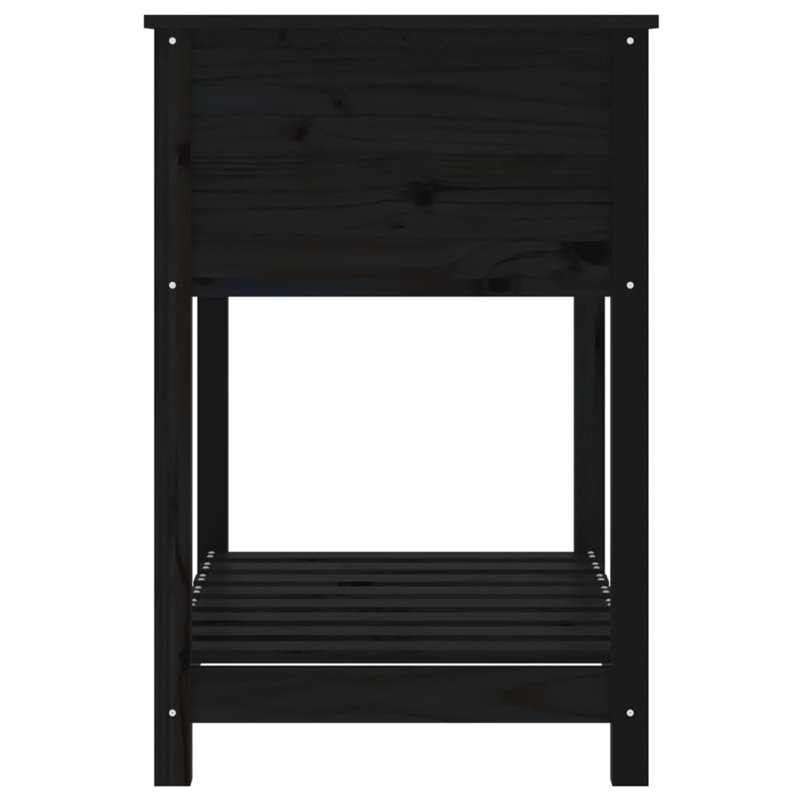 Aalap Wood Raised Garden Bed, 81cm H x 82.5cm W x 54cm D, Black
