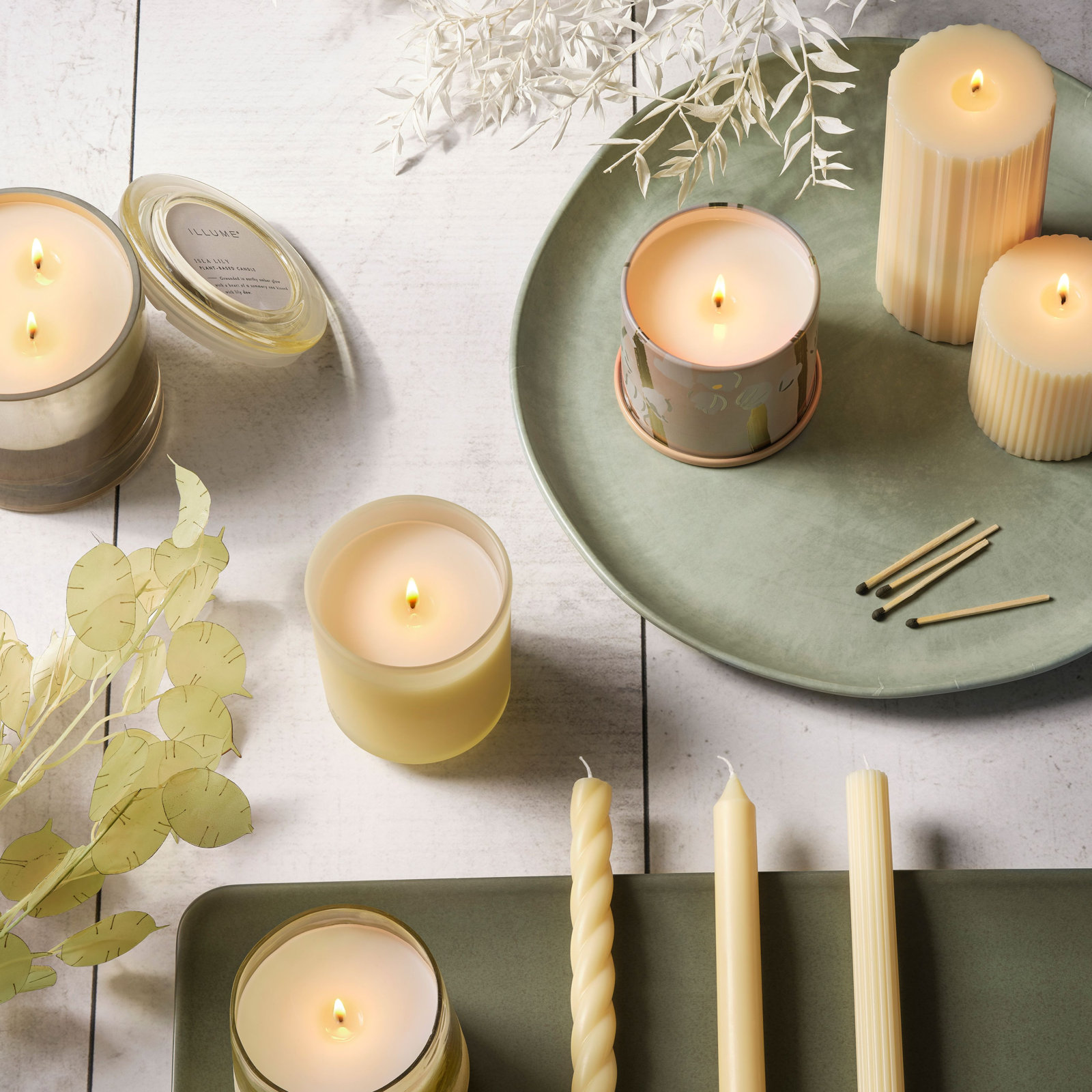 Beautifully Done Pillar Candle, Isla Lily, Small