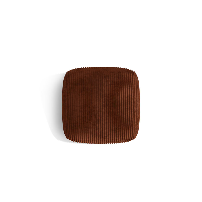 Carlens 106cm Wide Solid Colour Pouffe Ottoman, Brick