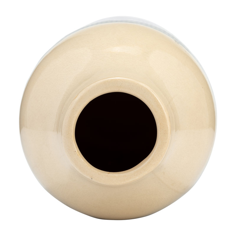 Vase en céramique Chartres Chartres, H 20 po x l 6 po x P 6 po, 2 tons de brun clair