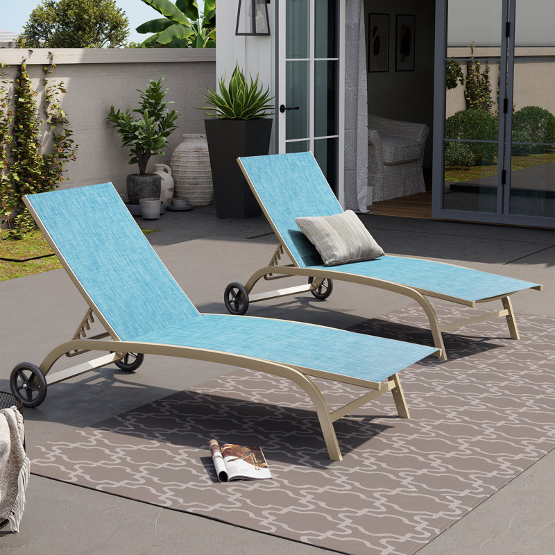 Chaise longue inclinable 74,8 po Bembo, Bleu