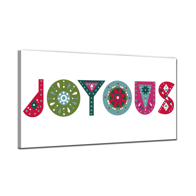 Reproduction d’art textuel sur toile, "Joy", H 8 po x l 16 po x P 1,5 po