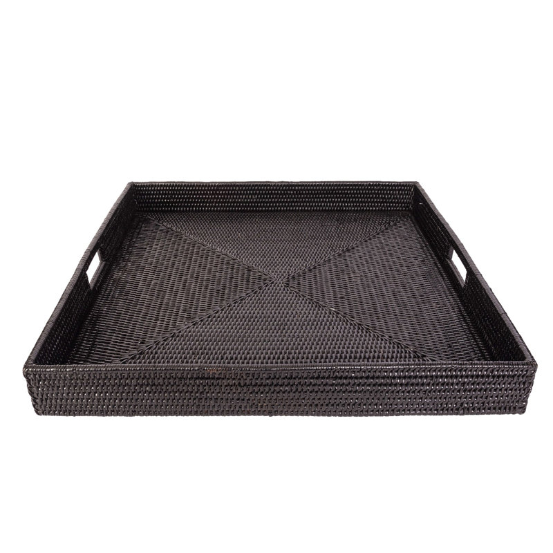 Plateau de service Edmond, Noir Tudor, H 3 po x l 20 po x P 20 po, Pas de paquet
