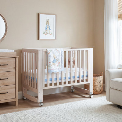 6-In-1 Greenguard Gold Certified Convertible Cradle To Mini Crib With Mattress, Beige