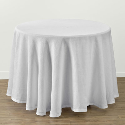Sonoma Hemstitch - 100% Pure Linen Round Tablecloth (Prewashed)
