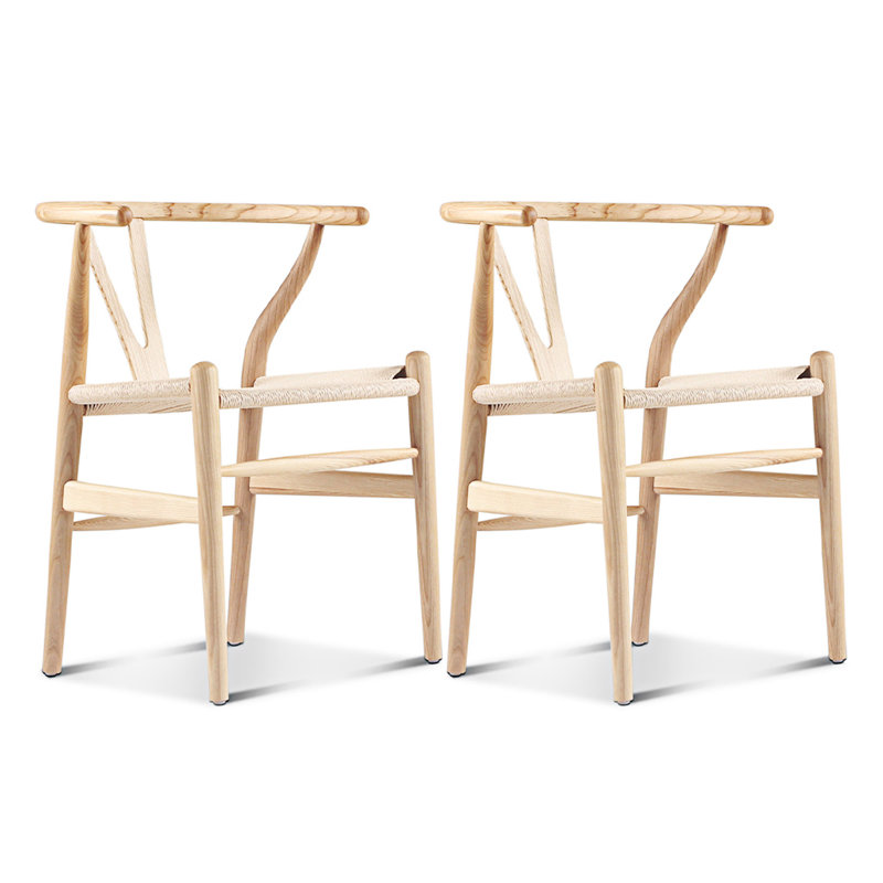 Chaise d'appoint en bois (ensemble de 2)