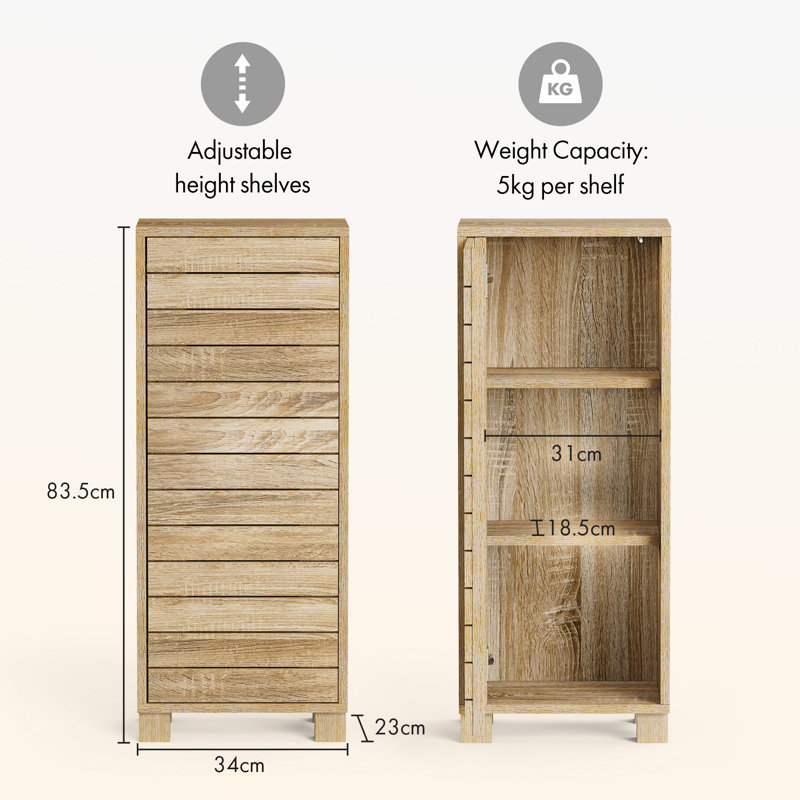 Chester Freestanding Bathroom Cabinet, Wood Effect