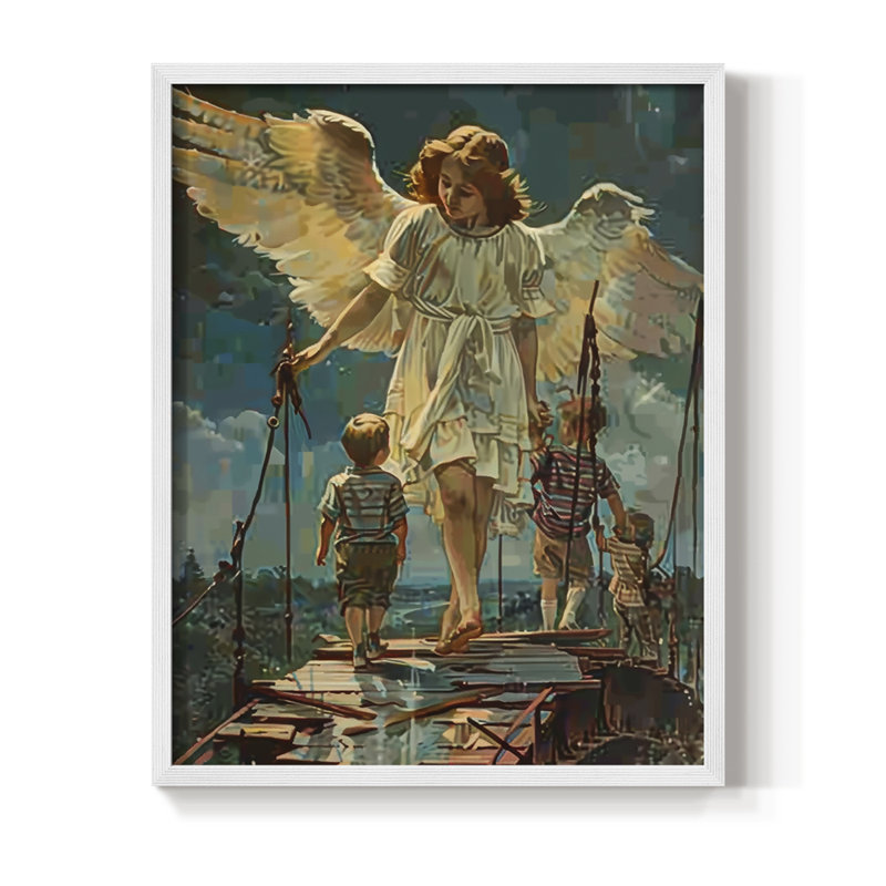Religious Series CDXL III, reproduction d'art encadrée - bois massif, H 11 po x l 9 po, Blanc