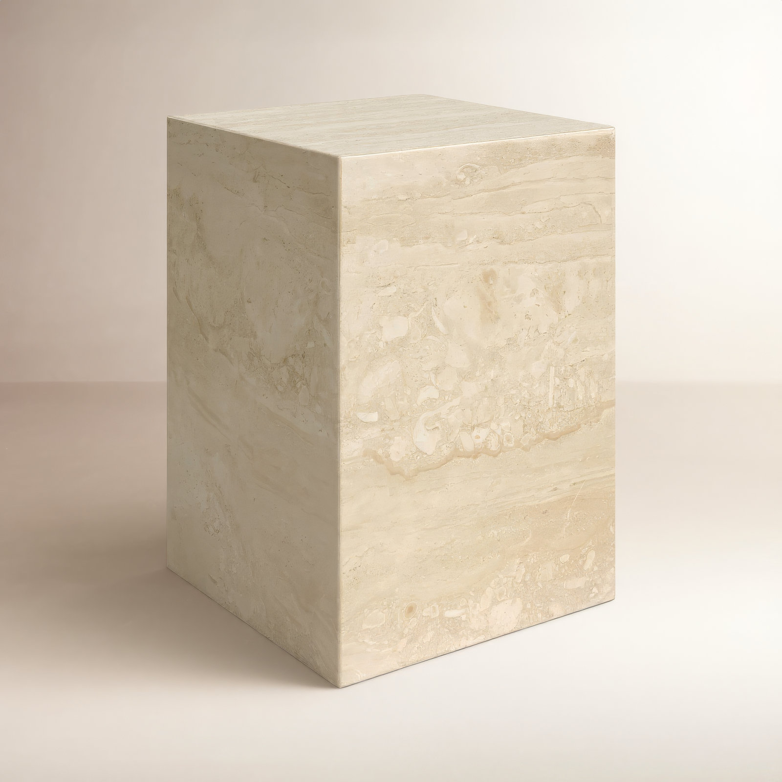 Enez Modern End Table, Beige