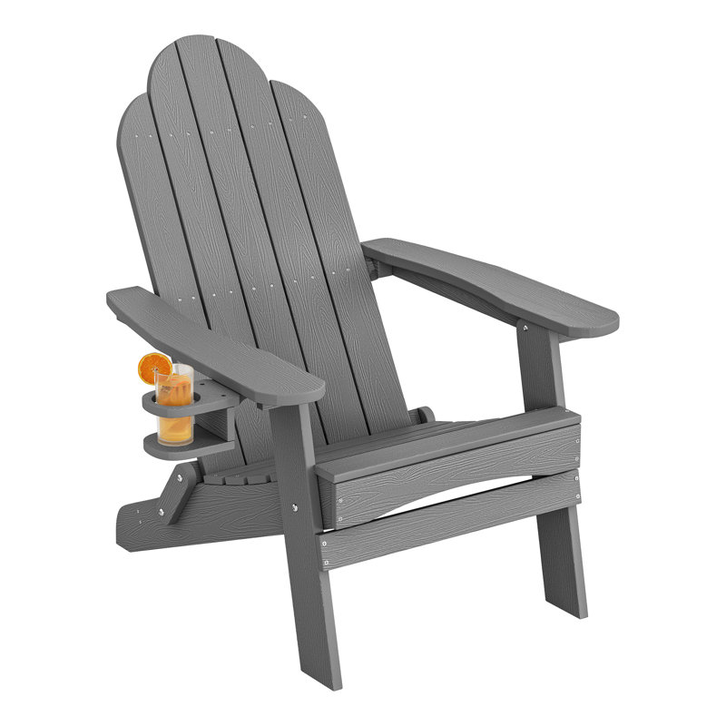 Chaise Adirondack pliable en plastique, Gris