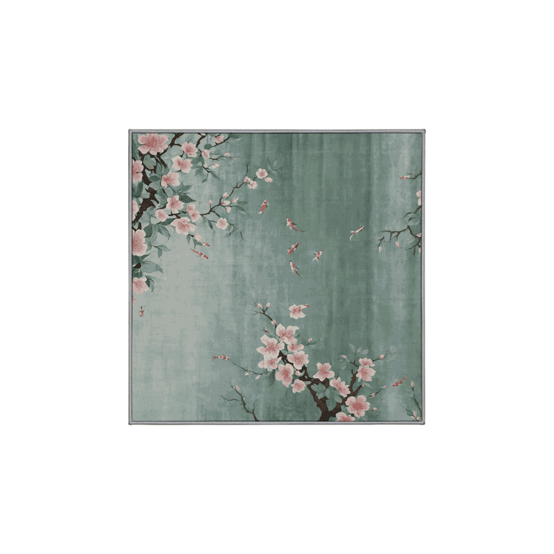 Tapis gris lavable à la machine, Carré 5 pi