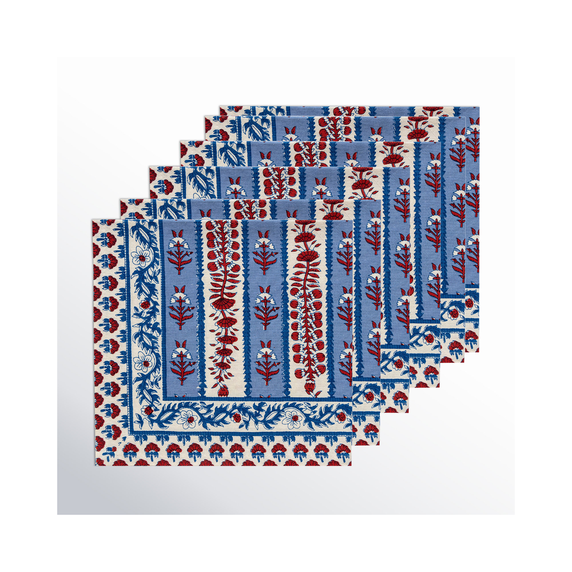 Charlemont Napkin 19" x 19", Red/Blue