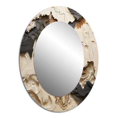 Miroir mural beige et brun