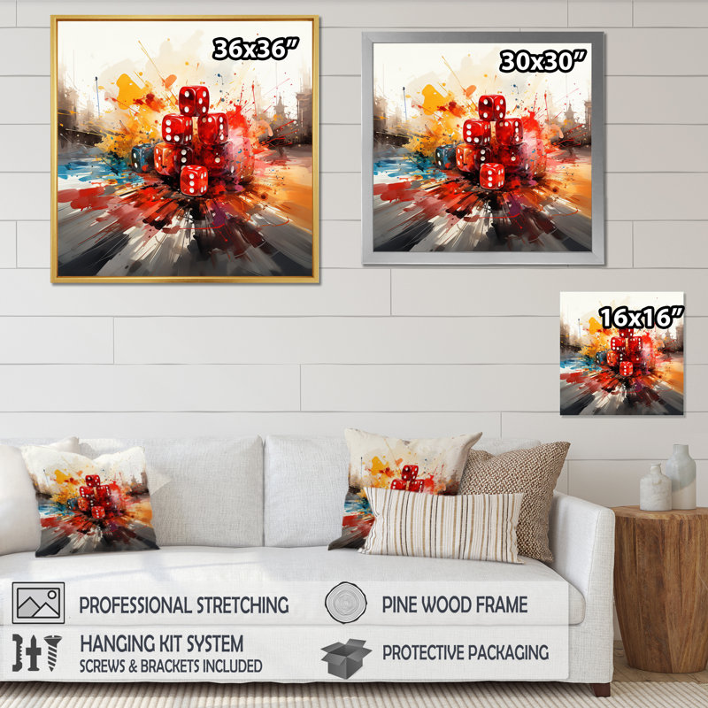 Casino Royale I - impression, H 16 po x l 16 po x P 1 po, Toile tendue