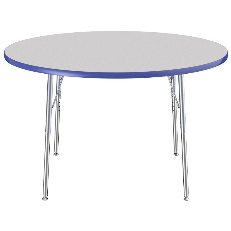 Table ronde à hauteur réglable, H 24 po x L 60 po x l 60 po, Érable / noir / sable, Gris