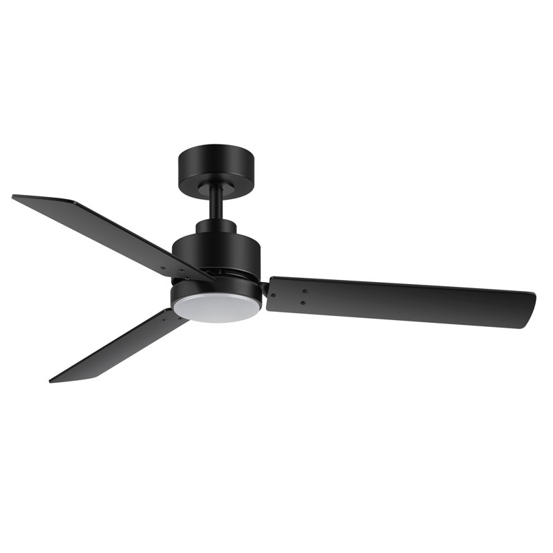 Ventilateur de plafond noir mat 48 po avec lumière DEL et télécommande Bubacarr