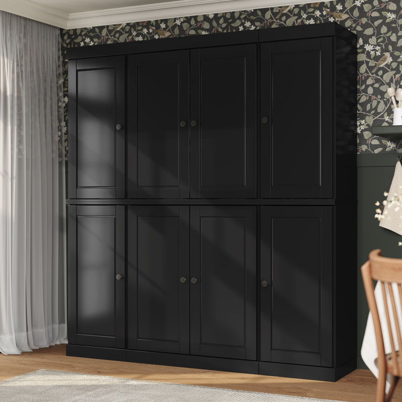 Siegmeyer 100% Solid Wood Tall Kitchen Pantry Cabinet with Doors, Adjustable Shelves, Modular Kitchen Storage Cabinet, 65" W x 71.5" H