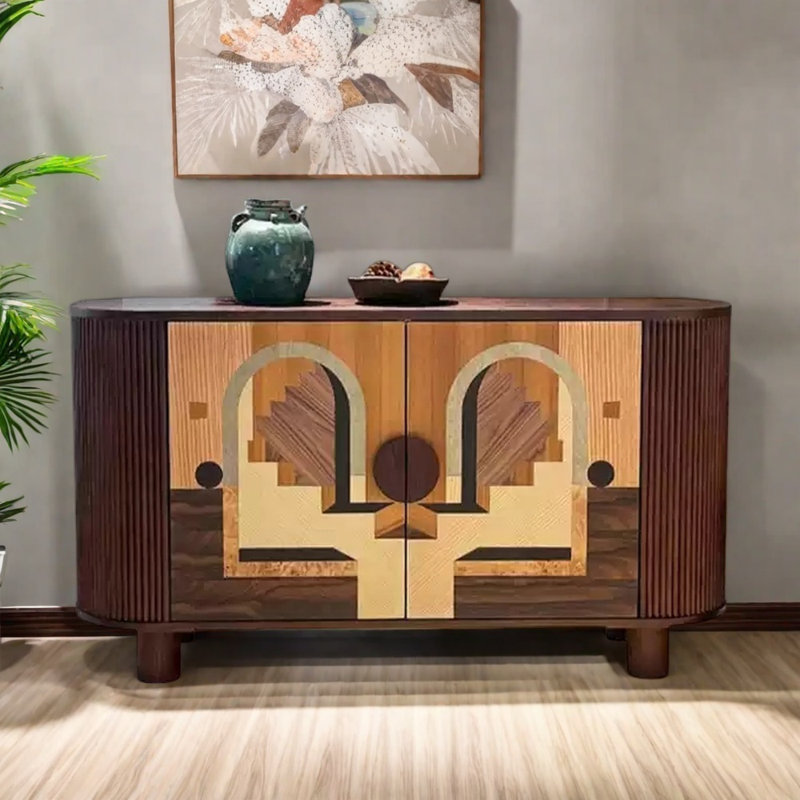 Retro Style Decorative Sideboard, 33.46" H x 59.06" W x 15.75" D