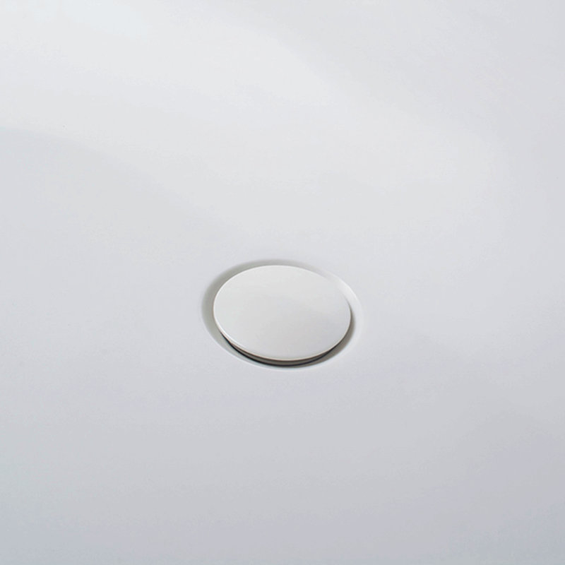 67-Inch Solid Surface Stone Resin Oval Shape Soaking Bathtub With Overflow For The Bathroom