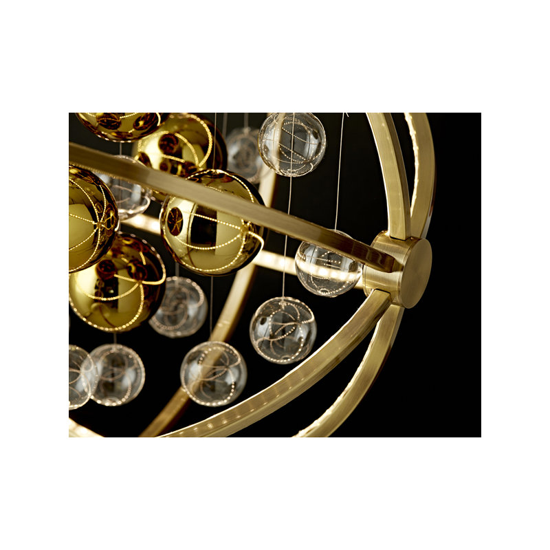 Paignt 1 - Light LED Sphere Pendant, Brass