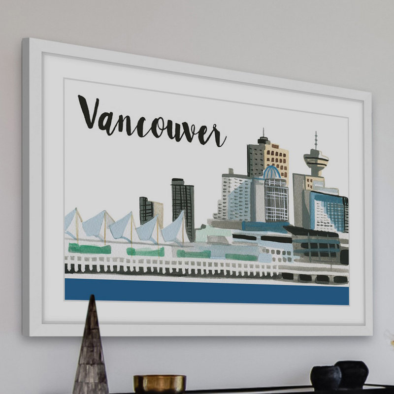 Vancouver Skyline by Molly Rosner - Single Picture Frame Painting, 41 cm H x 61 cm W x 3.81 cm D
