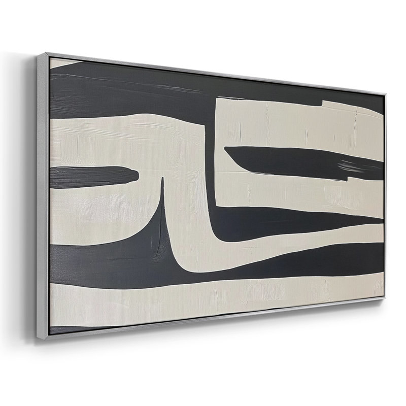 Abstrait, série DCxxxvii, toile tendue avec châssis, prête à être accrochée, Argent argent, H 21 po x l 41 po