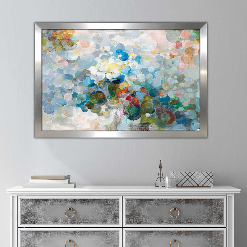 «In the Loop» par Danhui Nai - Peinture, Encadrement argenté, H 21,5 po x l 27,5 po x P 0,75 po