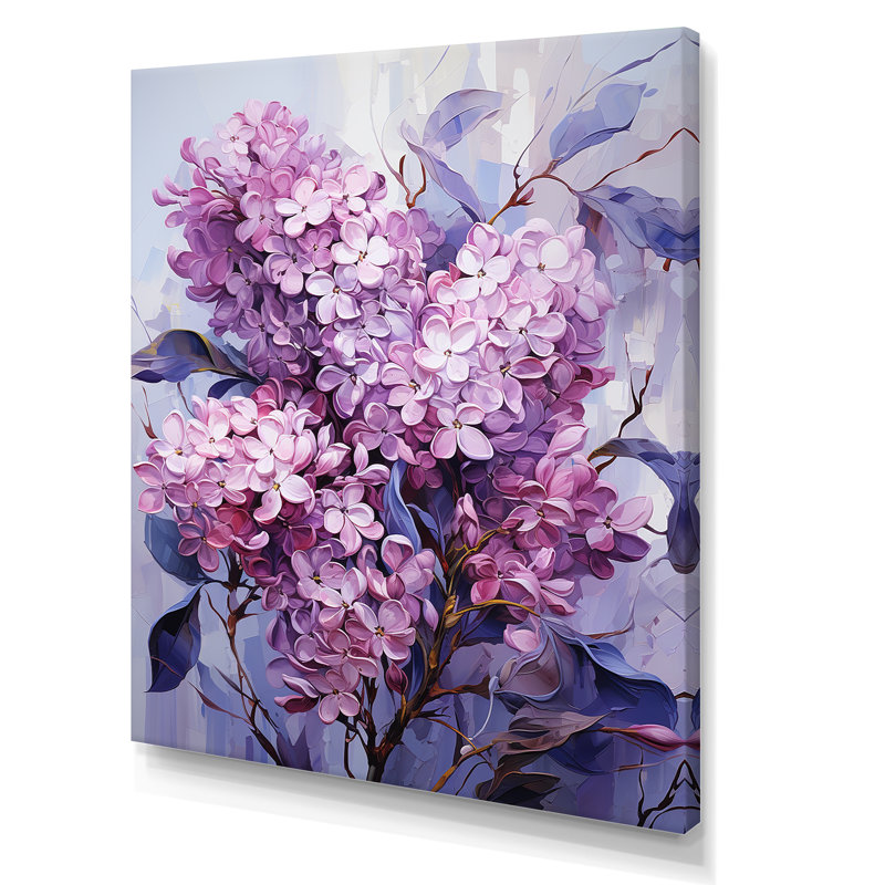 Lilas, minimalisme, rêve III, sur toile, H 40 po x l 30 po x P 1,5 po, Toile tendue