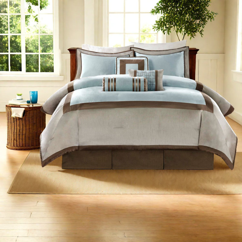 Luxurious Blue Polyester Bedding Sets, Hotel Style Comfort For Home