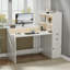 Bureau d'ordinateur blanc moderne avec 2 tiroirs