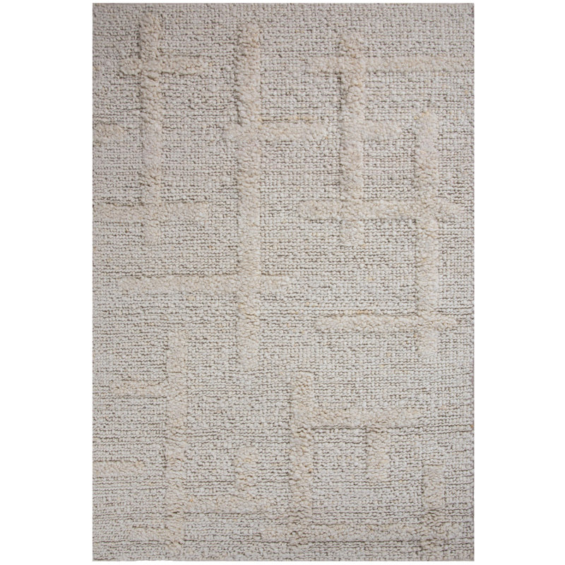 Tapis 100% laine tissé à la main, Rectangle 5 pi x 7 pi 6 po